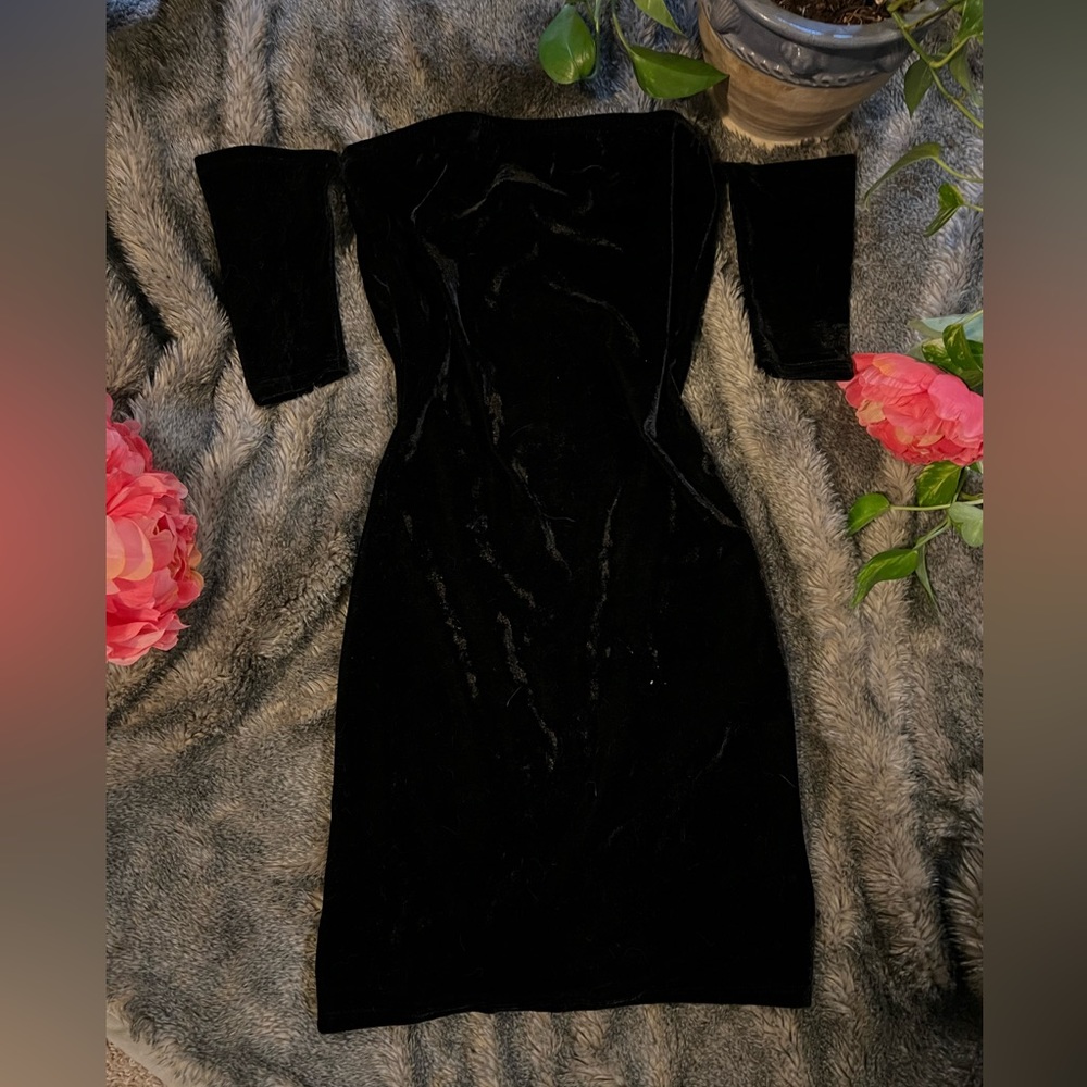 Beautiful black velvet cocktail dress
